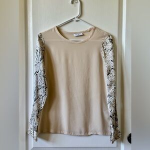 Equipment Femme Beige and Black Snake Print Top